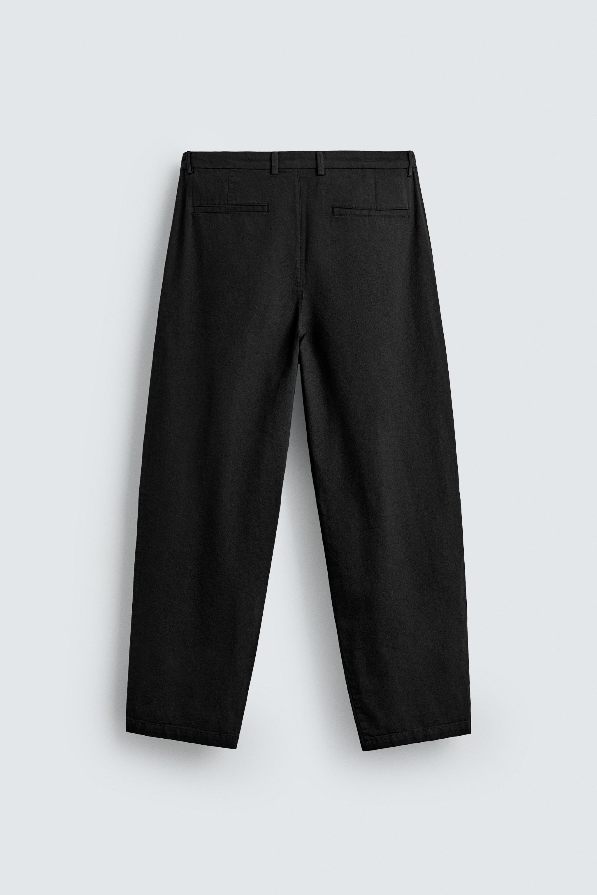 RELAXED FIT COTTON - LINEN PANTS